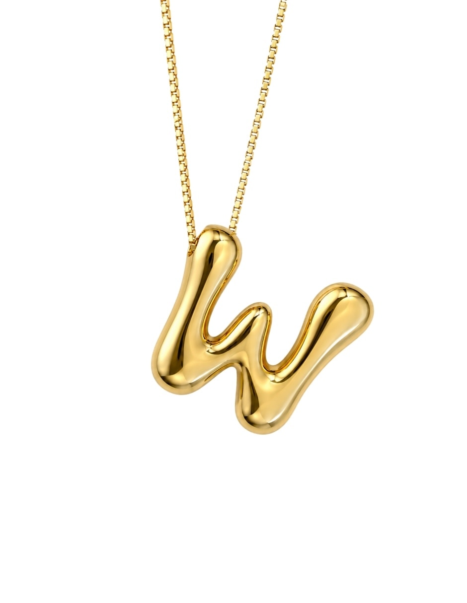 Collar con dije de letra W
