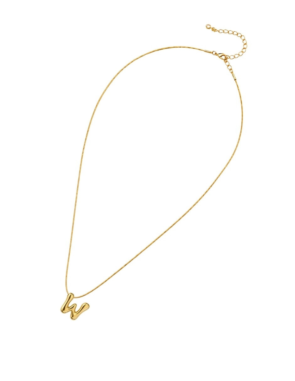 Collar con dije de letra W 3