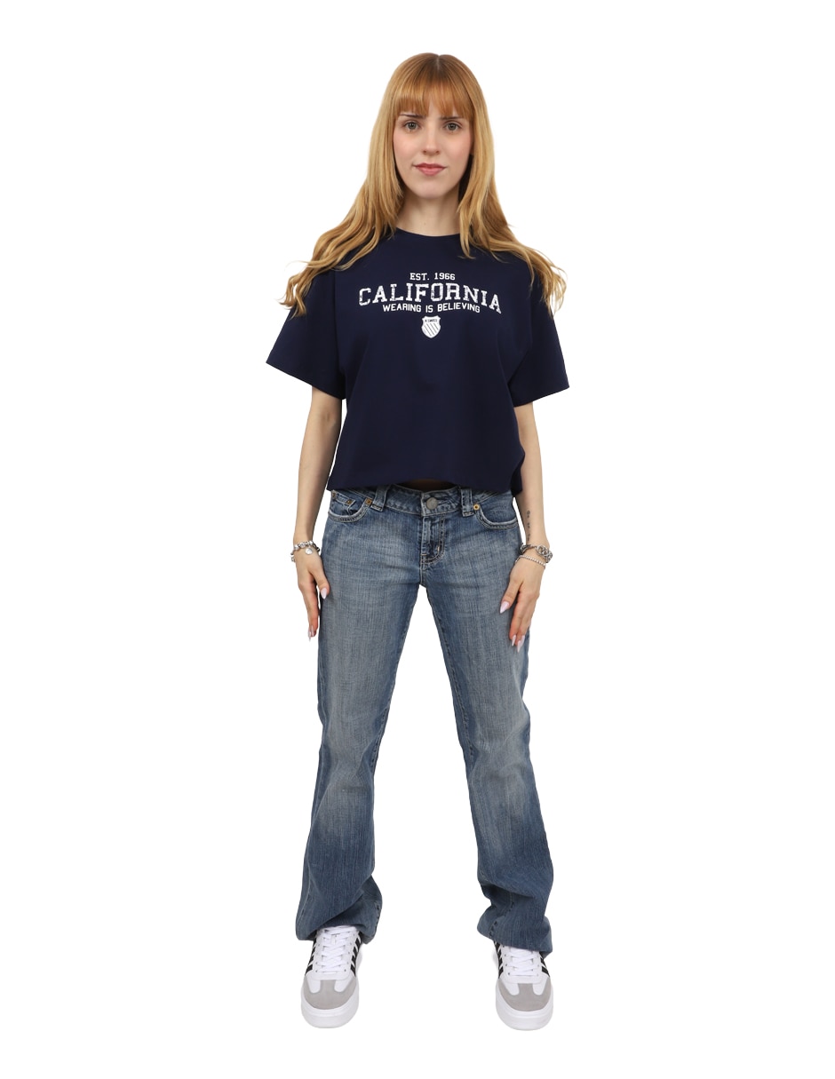 Playera manga corta k-swiss cali cuello redondo para mujer