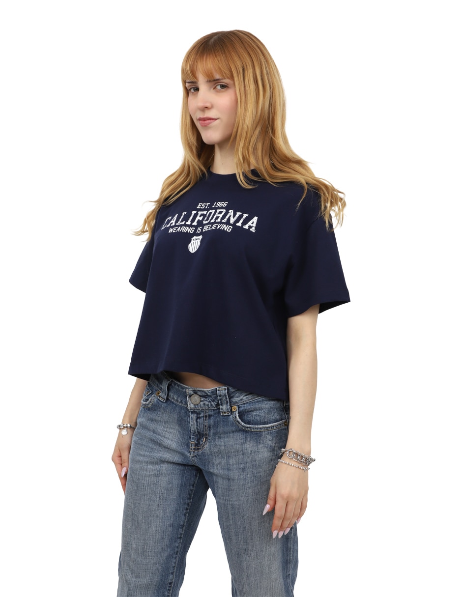 Playera manga corta k-swiss cali cuello redondo para mujer