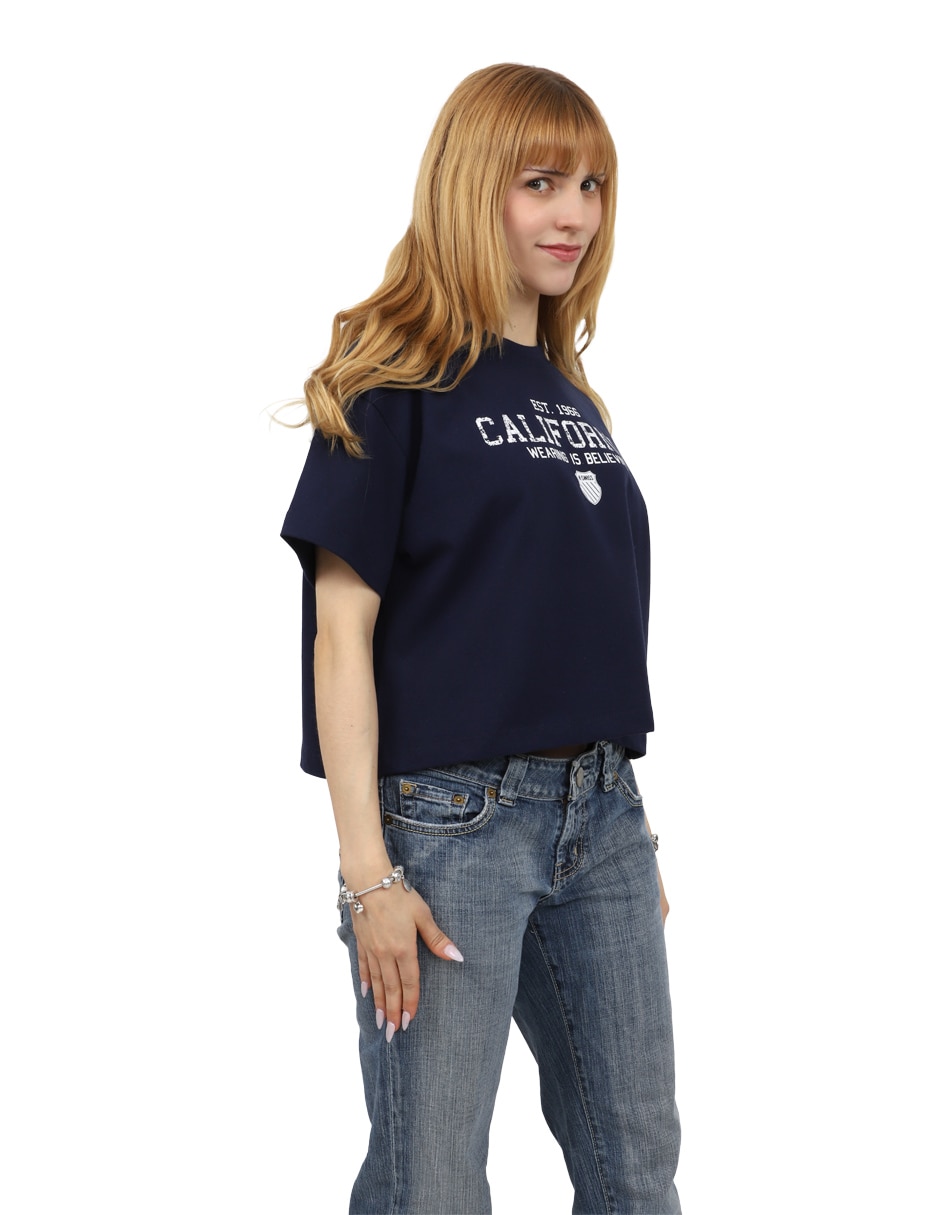 Playera manga corta k-swiss cali cuello redondo para mujer