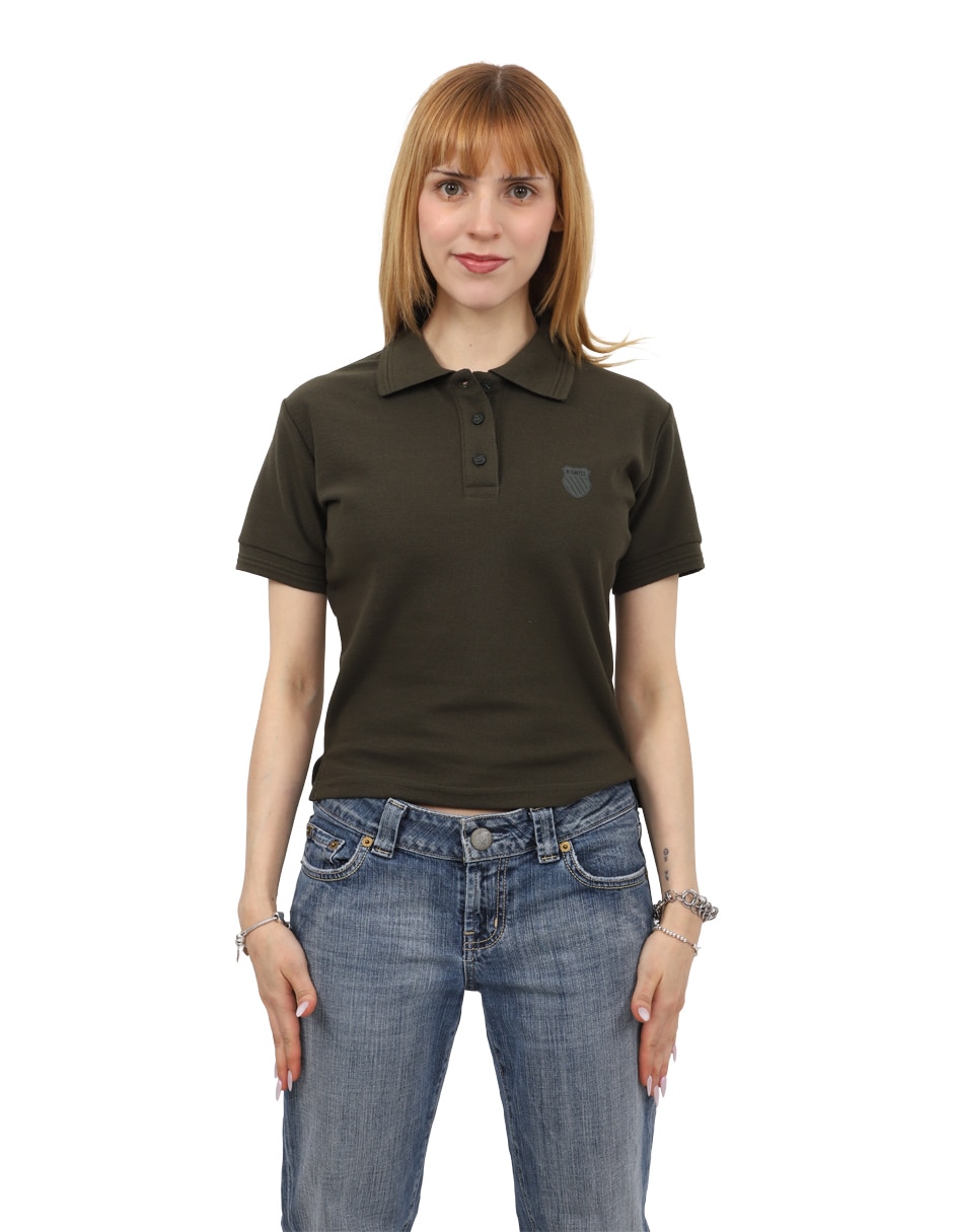 Playera manga corta k-swiss melo cuello polo para mujer