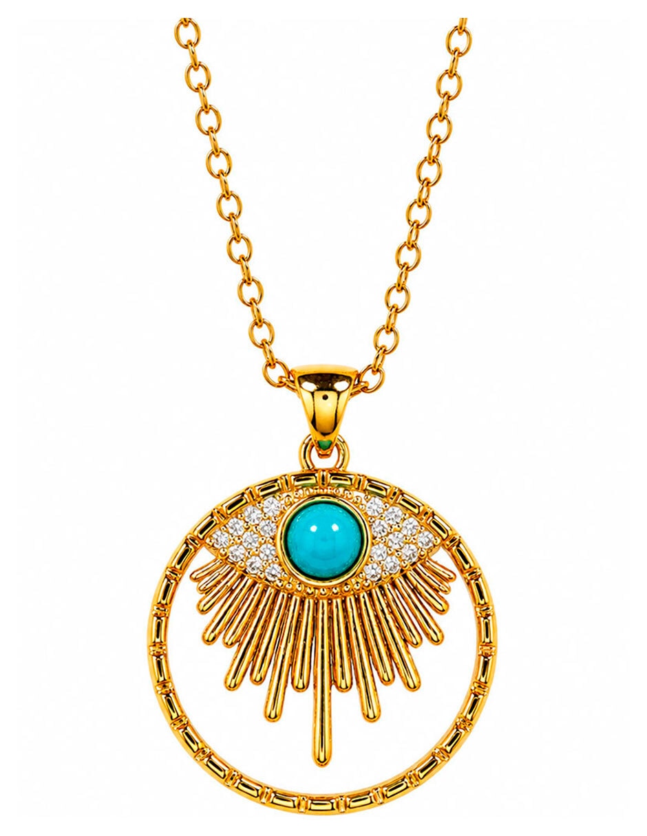 Collar con dije Sol de Ojo Turco Moon & Self 18 K