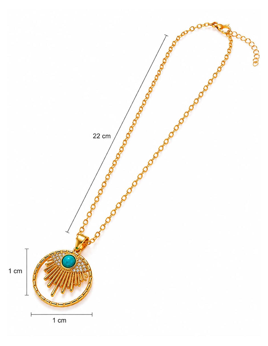 Collar con dije Sol de Ojo Turco Moon & Self 18 K
