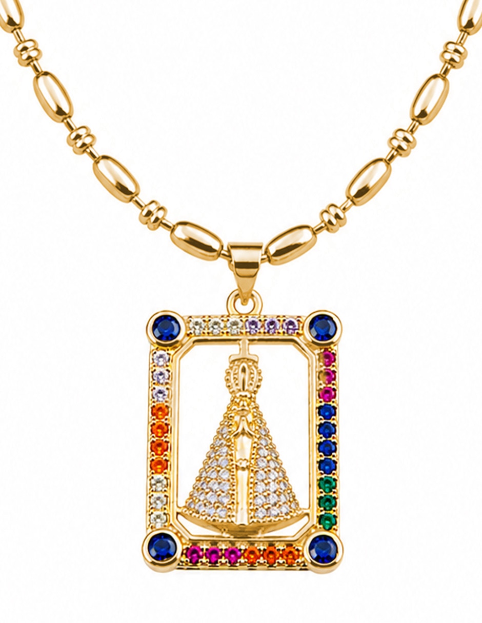 Collar con dije de Virgen Milagrosa