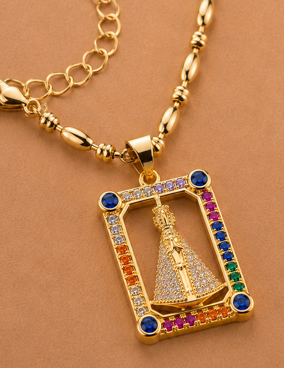 Collar con dije de Virgen Milagrosa 5