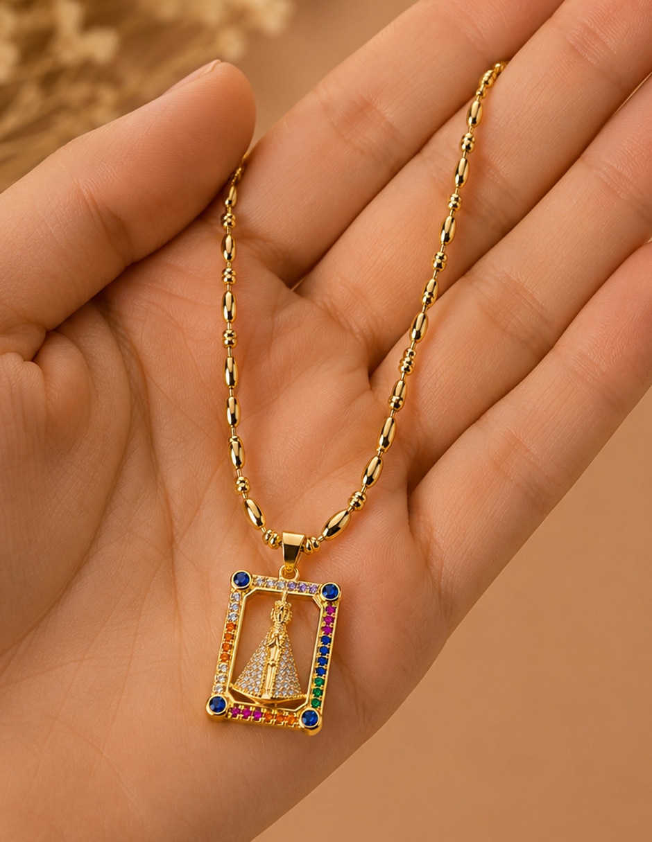 Collar con dije de Virgen Milagrosa 7