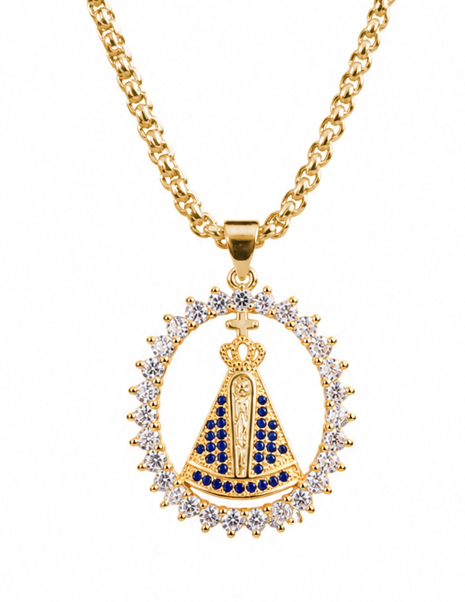 Collar con dije de virgen Aparecida Celestial Collar con dije de virgen Aparecida Celestial