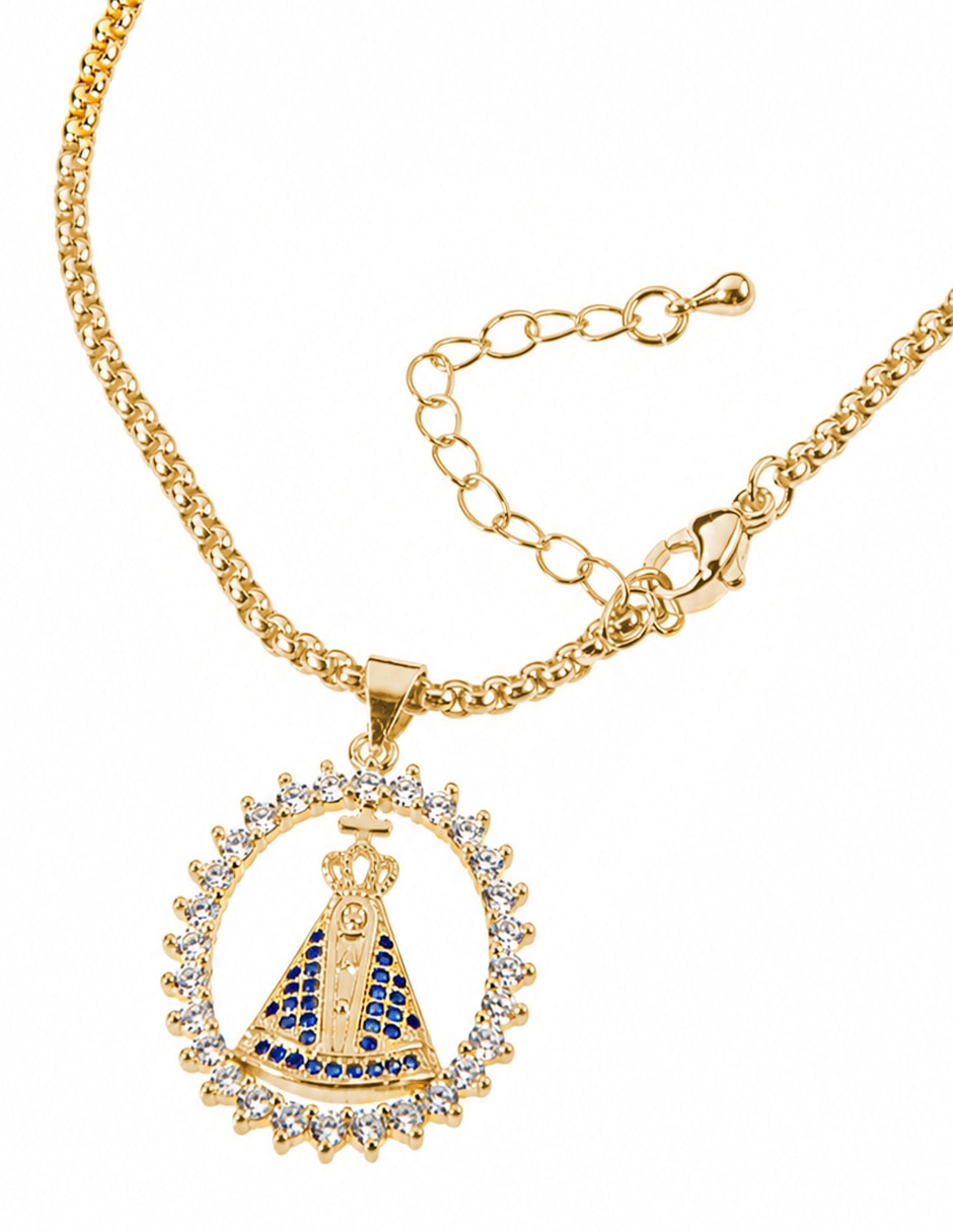 Collar con dije de virgen Aparecida Celestial 4