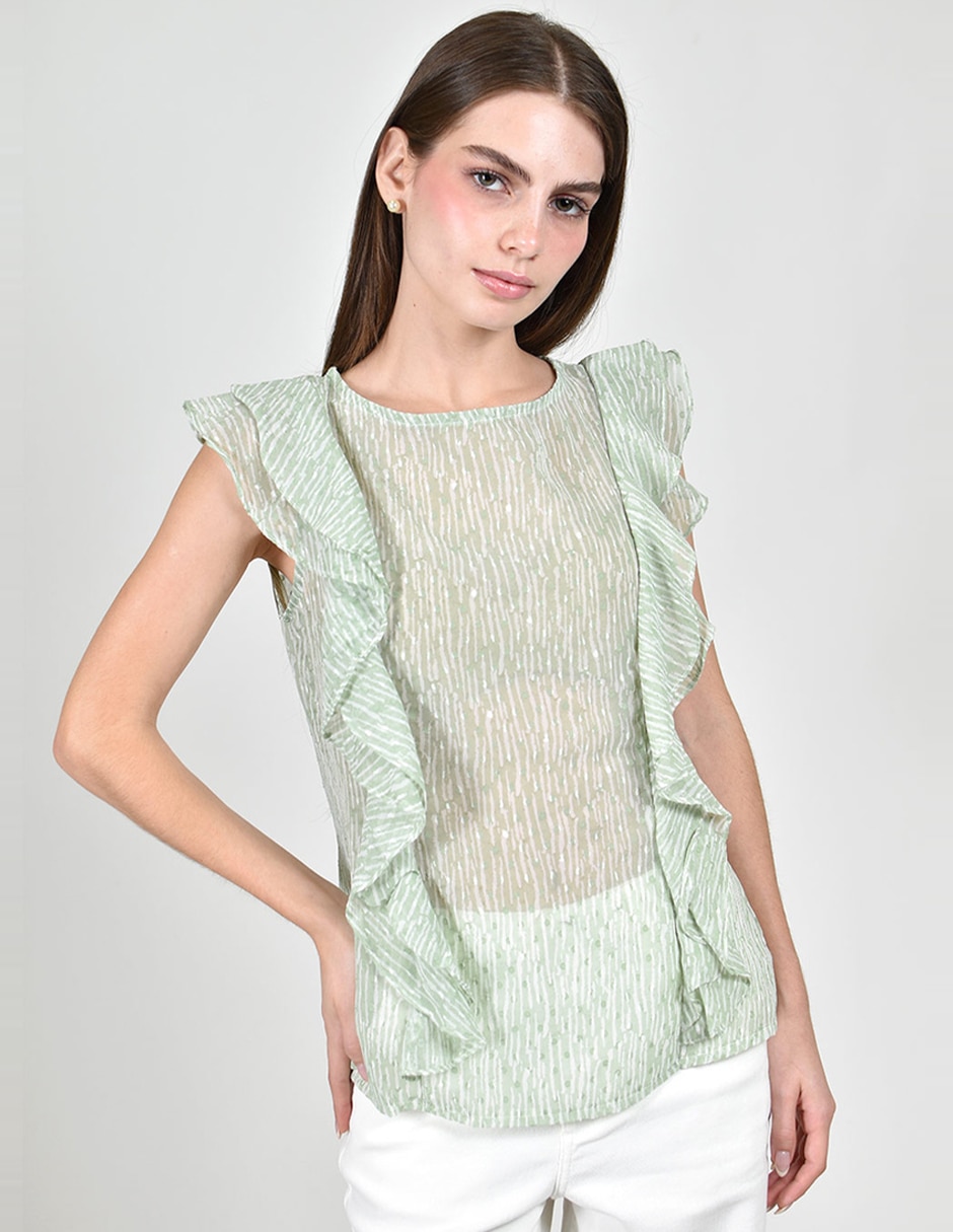 Blusa roman fashion sin manga para mujer