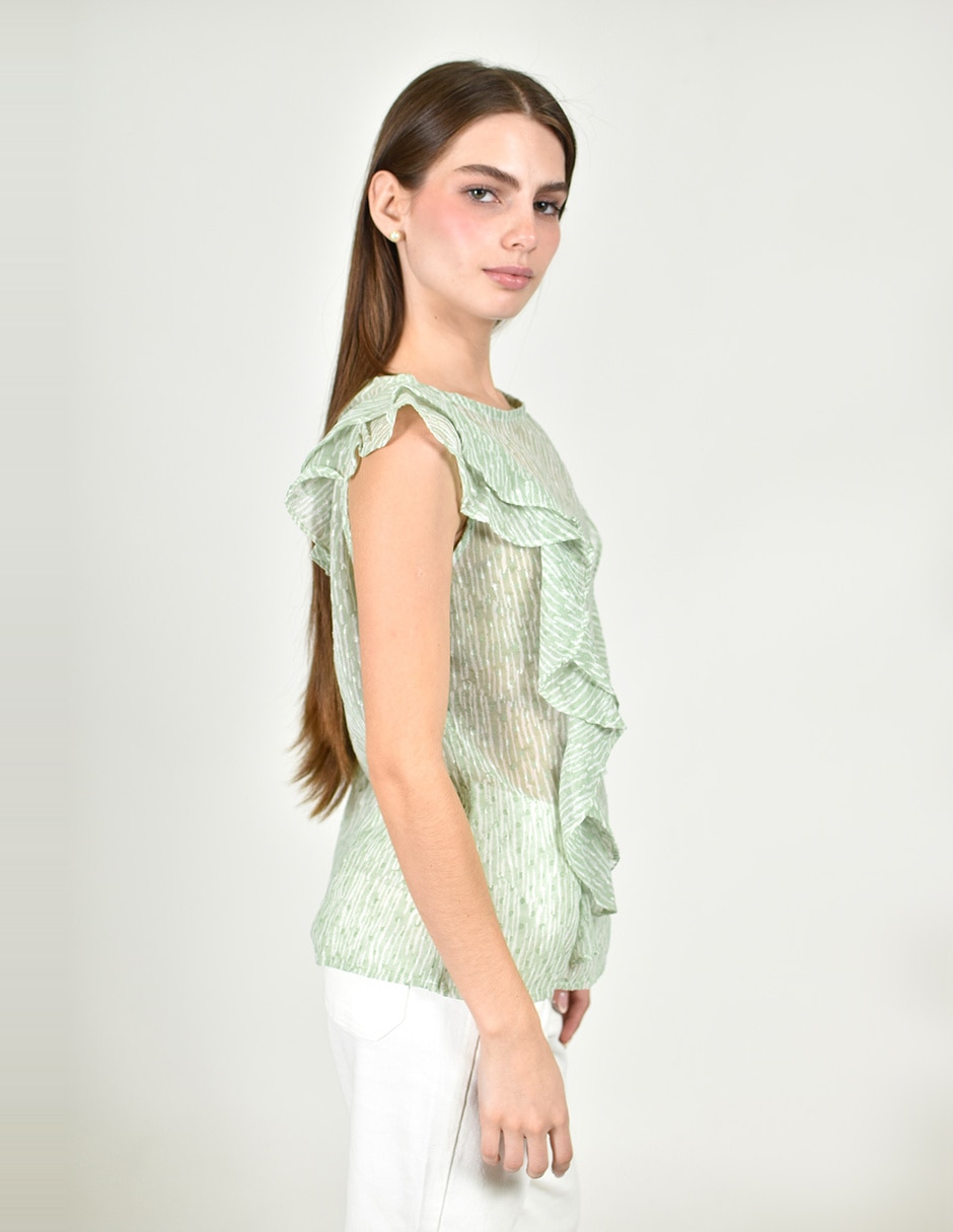 Blusa roman fashion sin manga para mujer