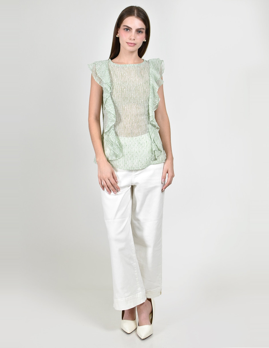 Blusa roman fashion sin manga para mujer
