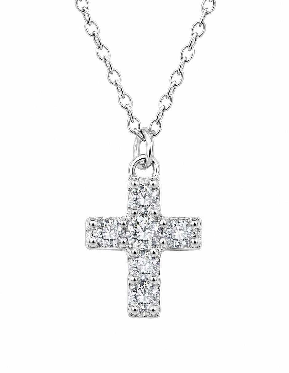 Collar con dije de cruz Beauty de plata P 925