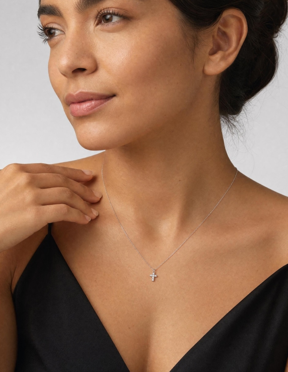 Collar con dije de cruz Beauty de plata P 925 5