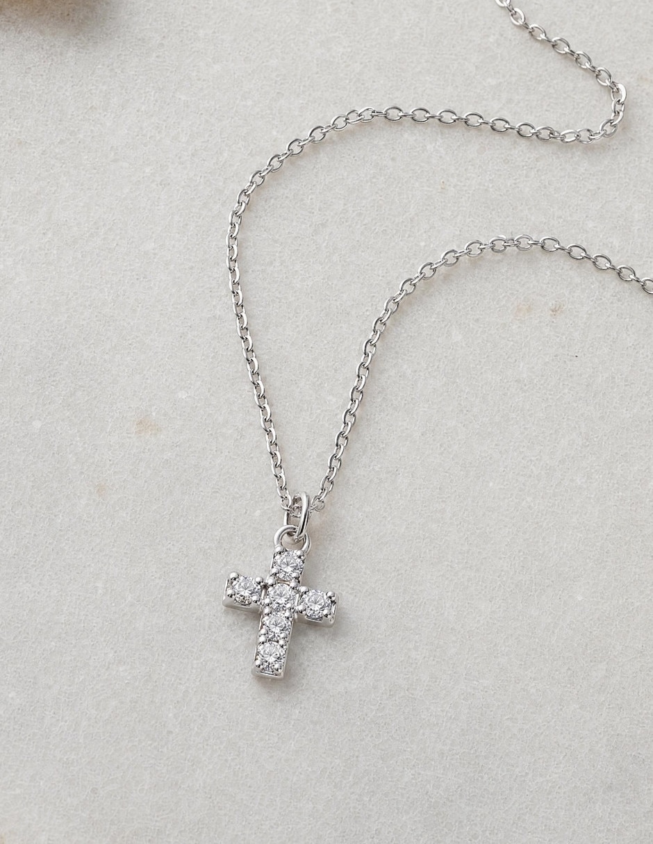 Collar con dije de cruz Beauty de plata P 925