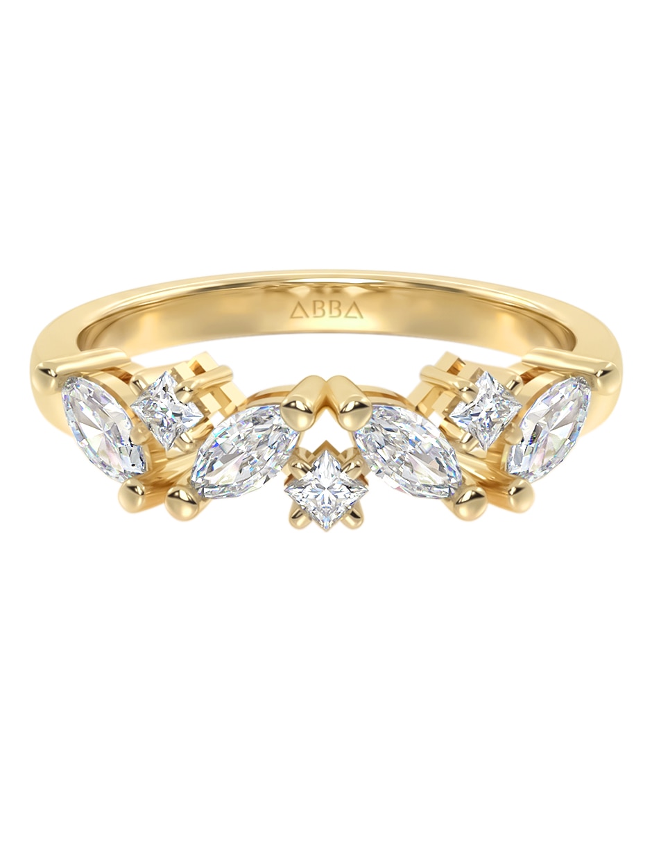 Anillo 10 K de oro zirconia brillante