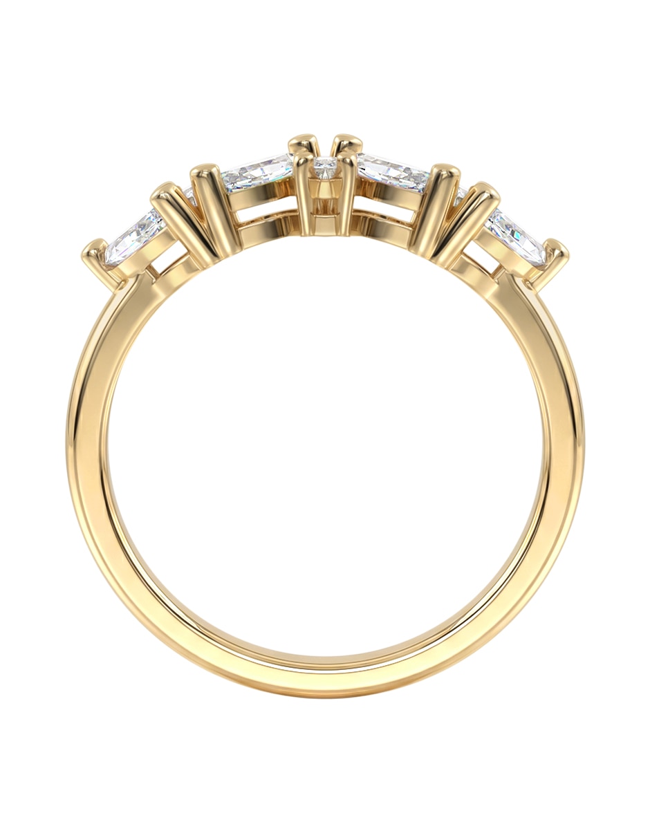 Anillo Abba Joyas 10 K de oro zirconia brillante