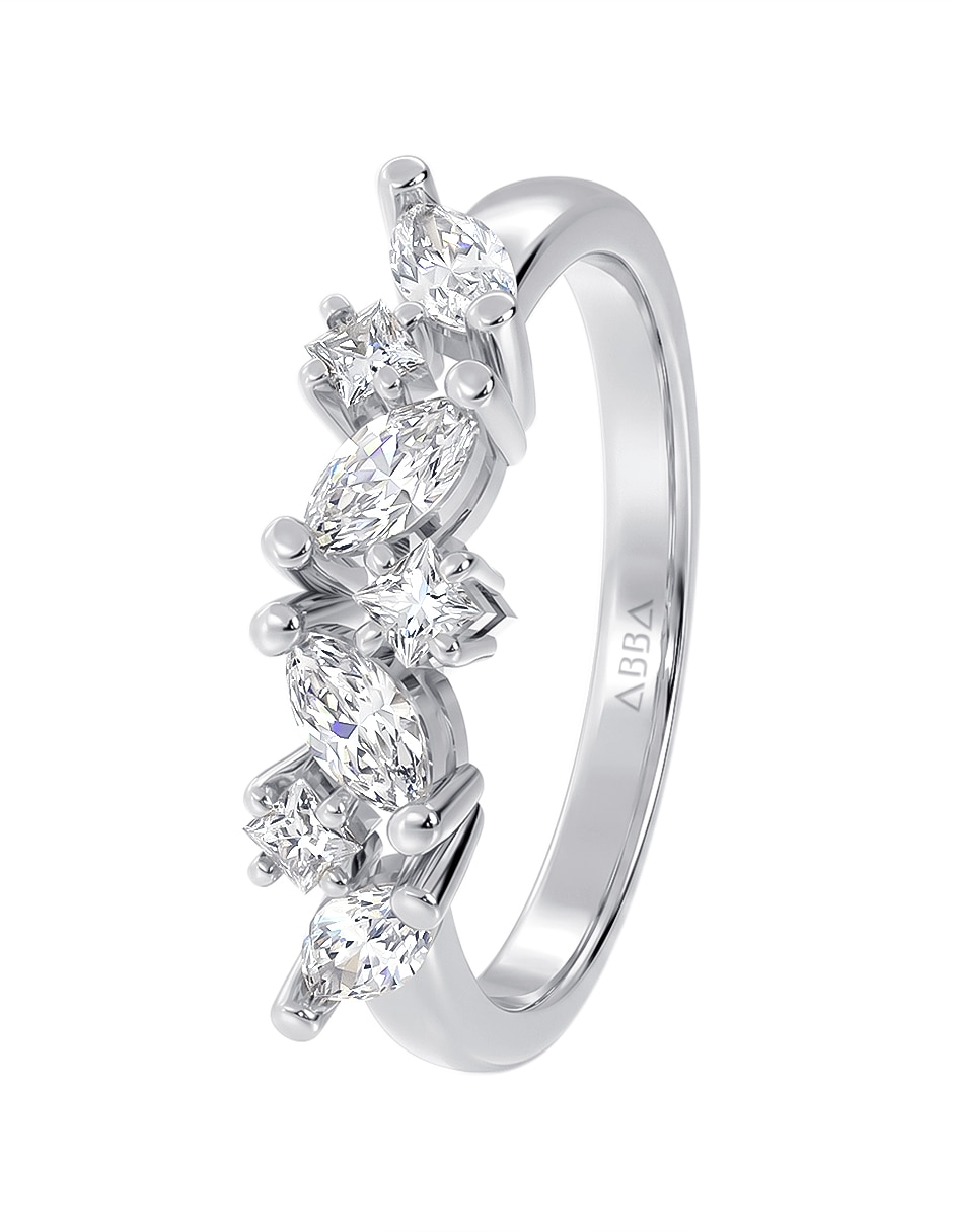 Anillo 10 K de oro zirconia brillante 5