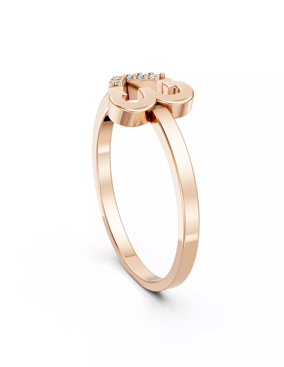 Anillo de compromiso de oro 18 K zirconia cúbica 4