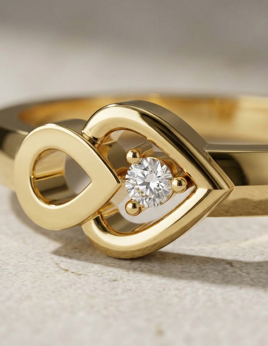 Anillo de compromiso de oro 18 K zirconia cúbica 6