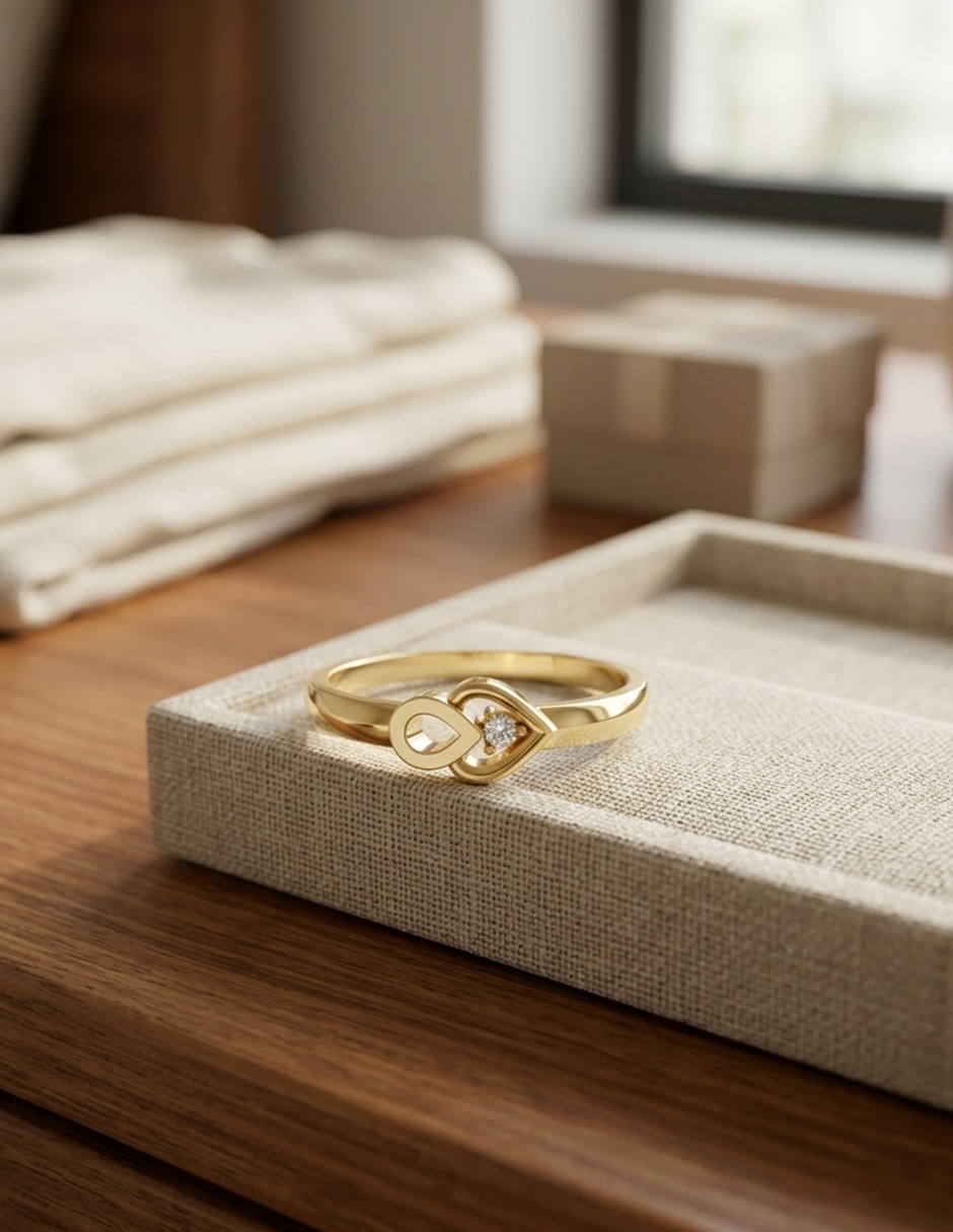 Anillo de compromiso de oro 18 K zirconia cúbica 8