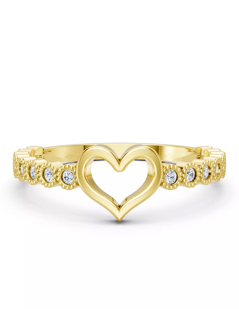 Anillo de compromiso de oro 14 K zirconia cúbica