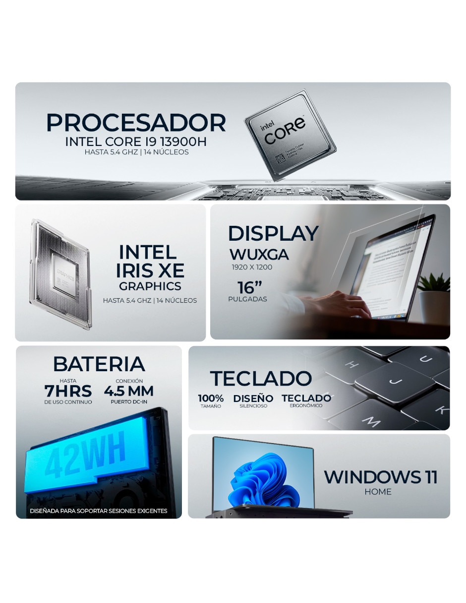Laptop F1605va-ws96 16 pulgadas Wuxga Intel Core i9 Integradas 16 Gb RAM 1 Tb Ssd 2