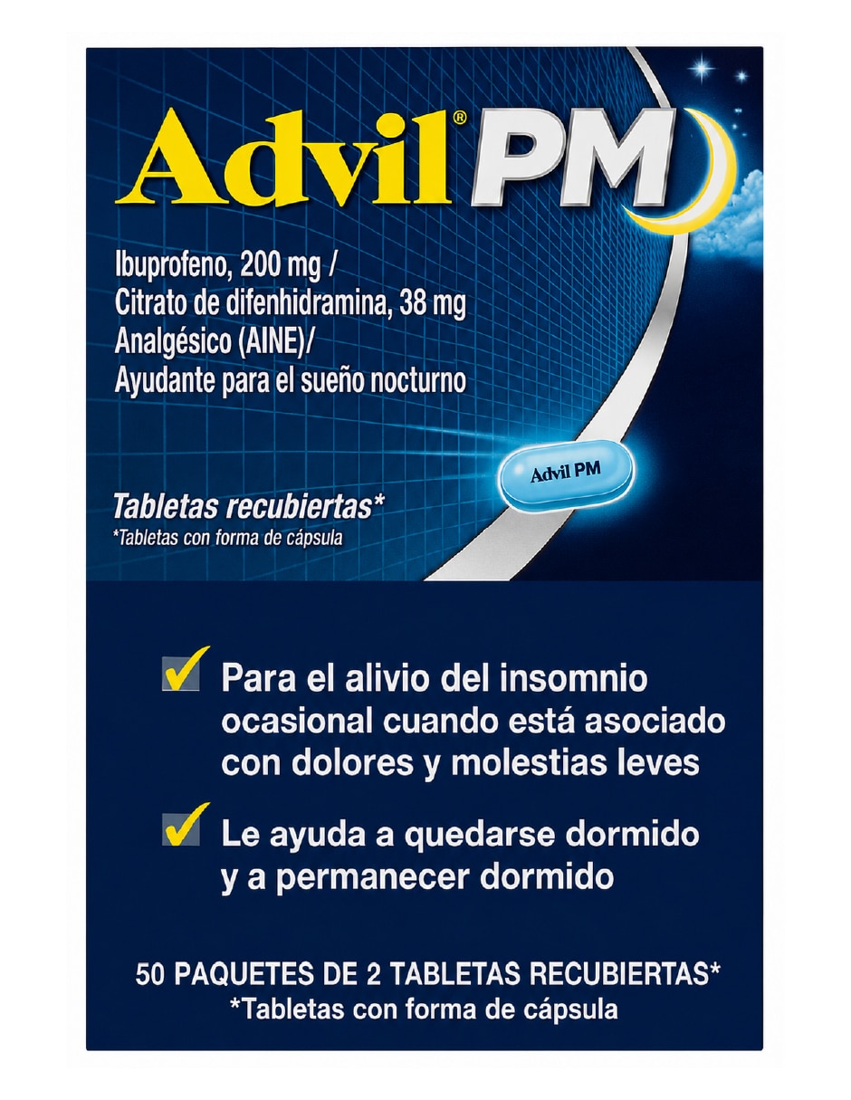 Tabletas para Desinflamar y aliviar dolor intenso Advil PM 5