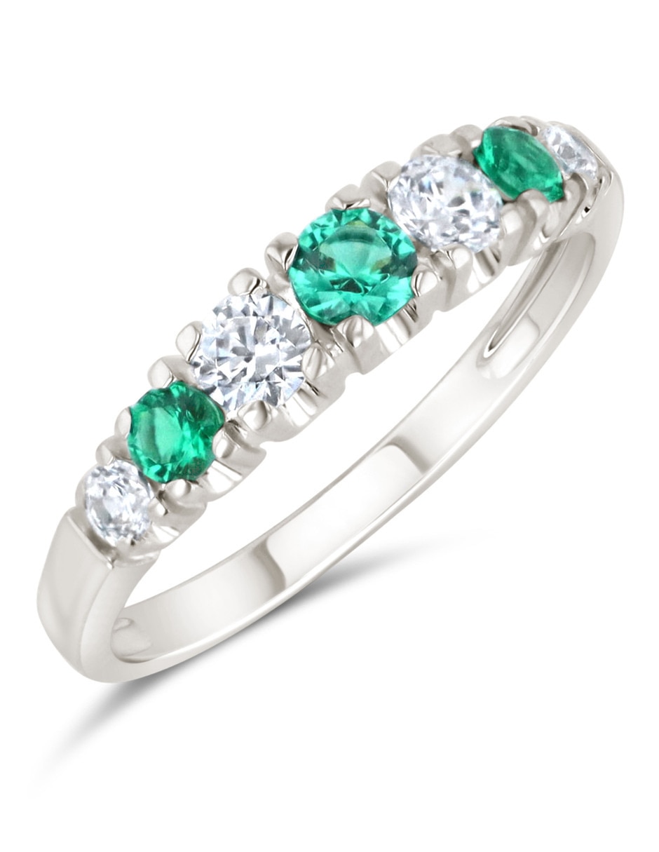 Churumbela de oro blanco 14 K Joyerías Bizarro zirconia 2