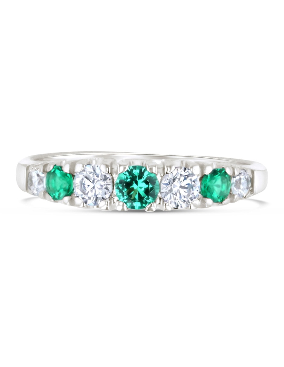 Churumbela de oro blanco 14 K Joyerías Bizarro zirconia 5