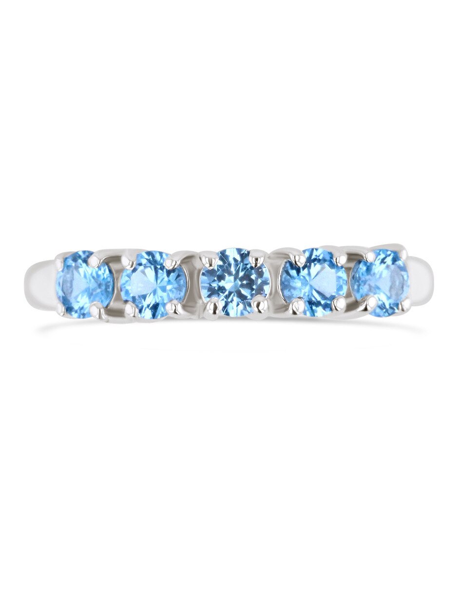 Churumbela de oro blanco 14 K Joyerías Bizarro zirconia
