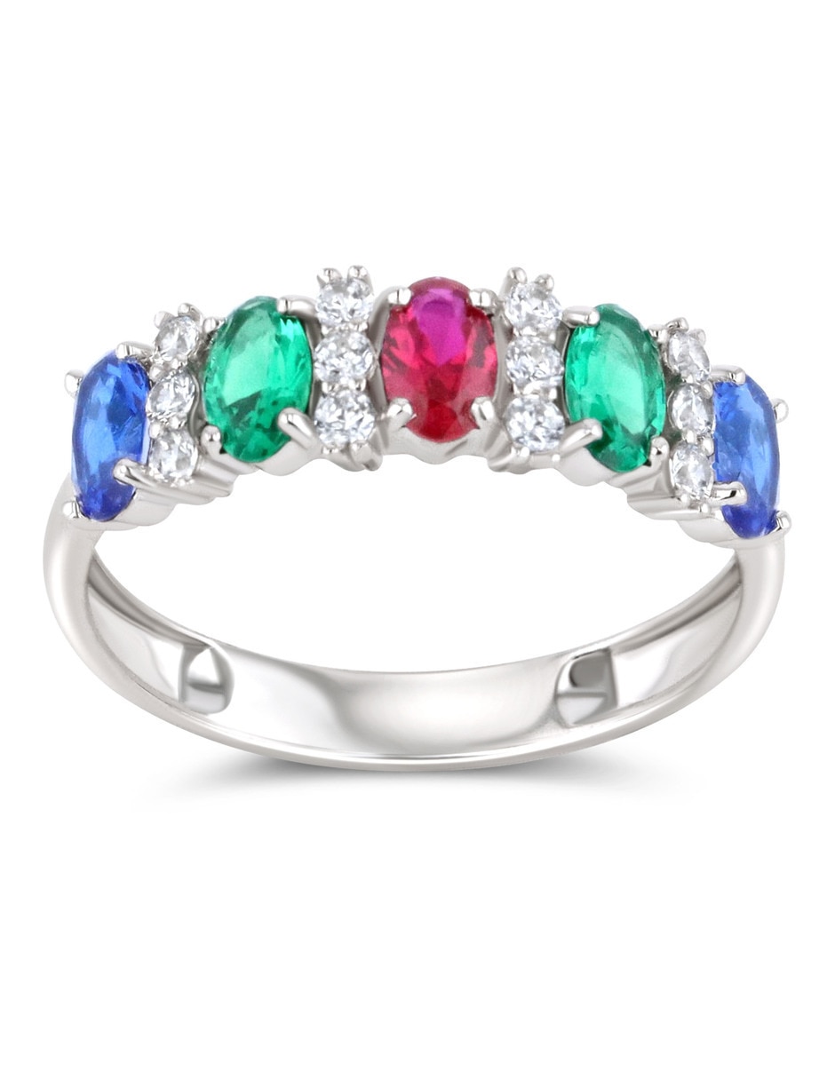 Churumbela de oro blanco 14 K Joyerías Bizarro zirconia