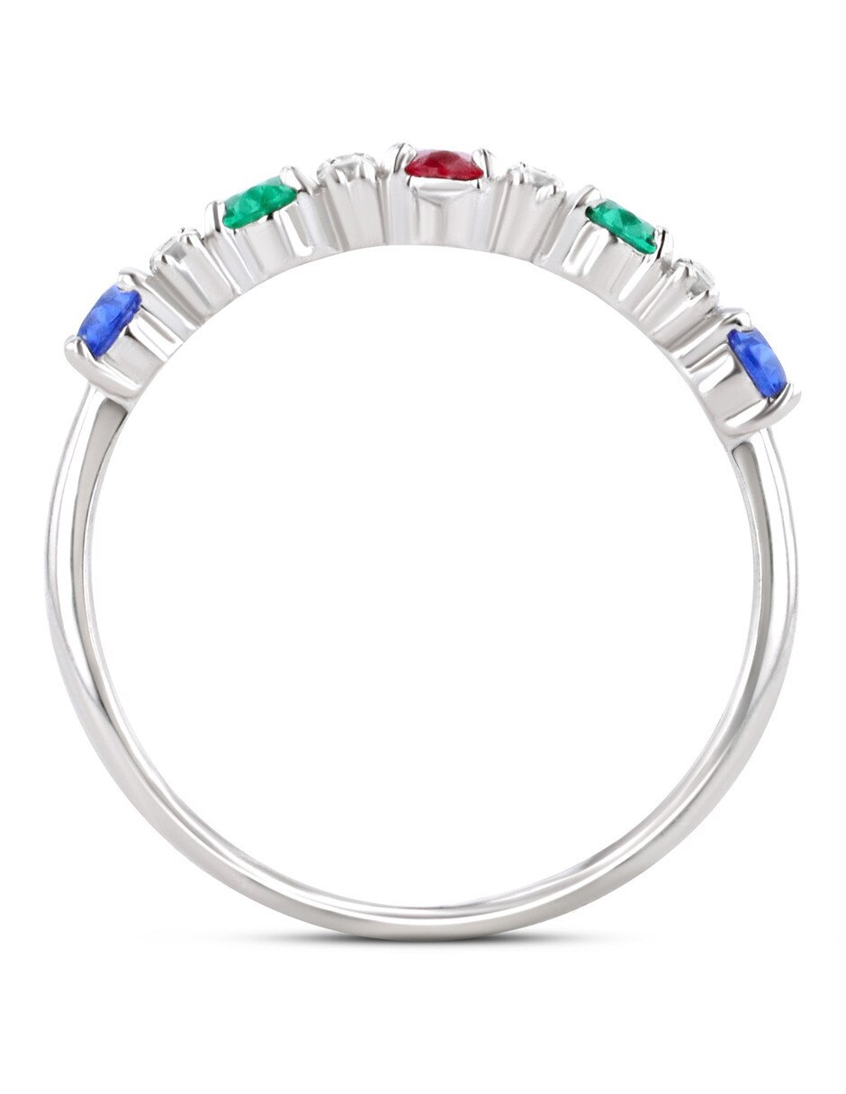 Churumbela de oro blanco 14 K Joyerías Bizarro zirconia