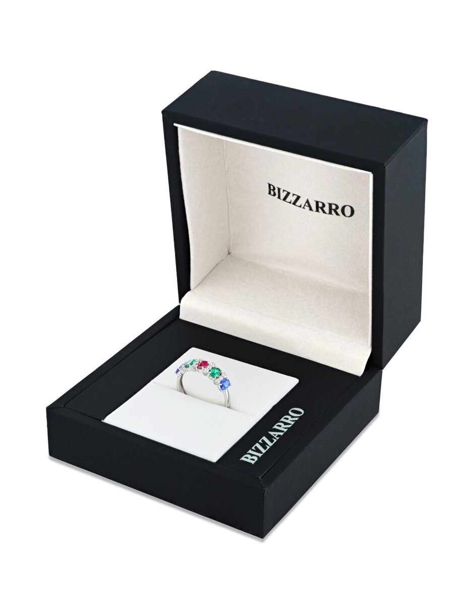 Churumbela de oro blanco 14 K Joyerías Bizarro zirconia