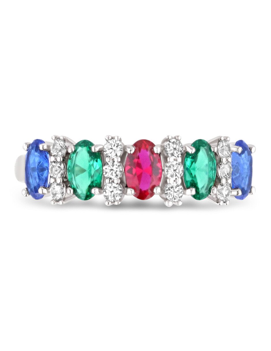Churumbela de oro blanco 14 K Joyerías Bizarro zirconia