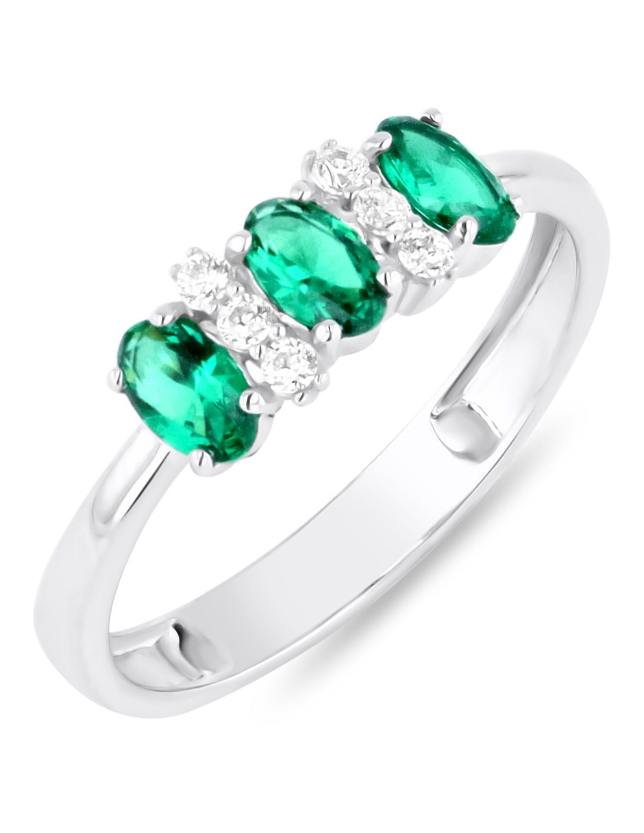 Churumbela de oro blanco 14 K Joyerías Bizarro zirconia 2