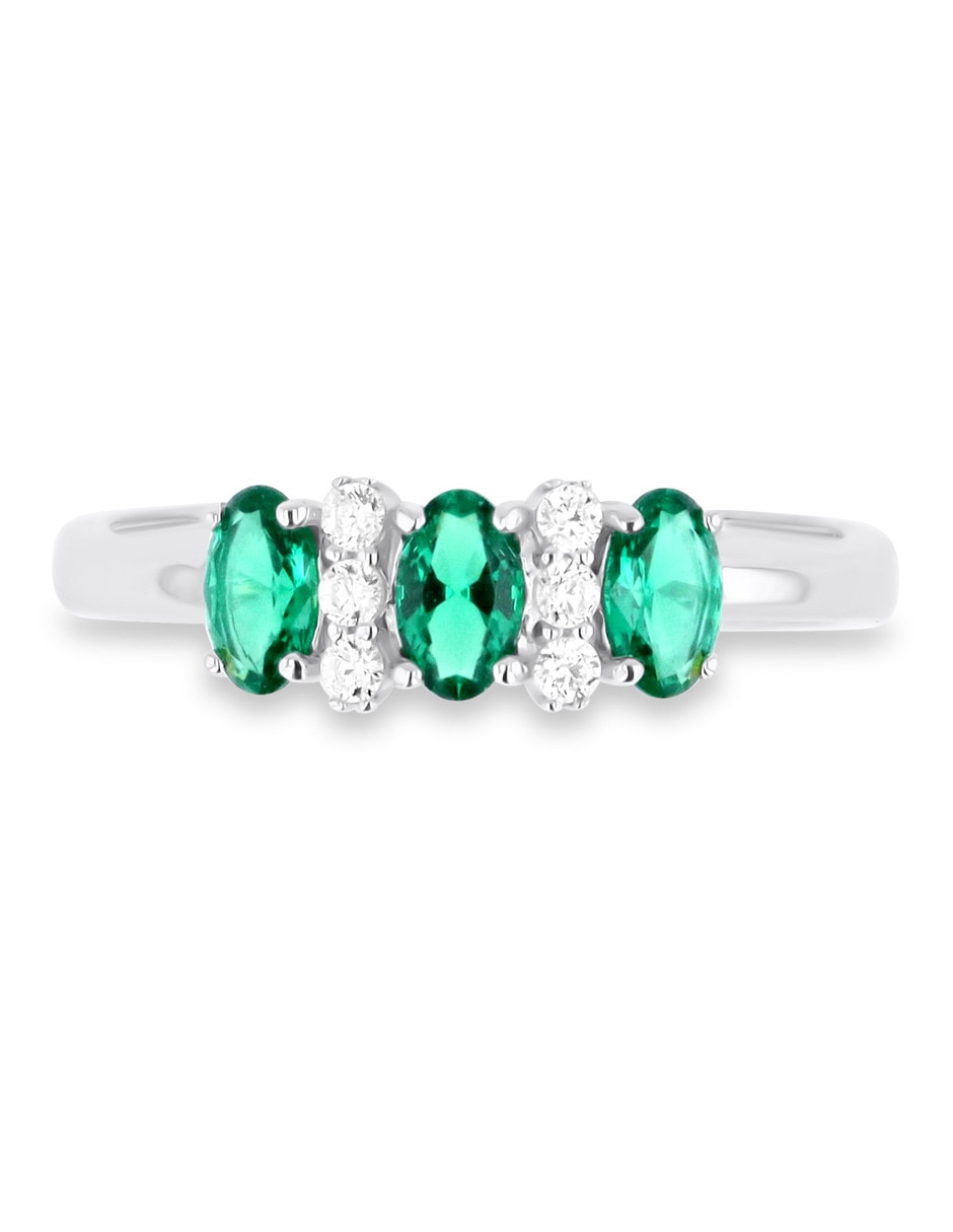 Churumbela de oro blanco 14 K Joyerías Bizarro zirconia 5