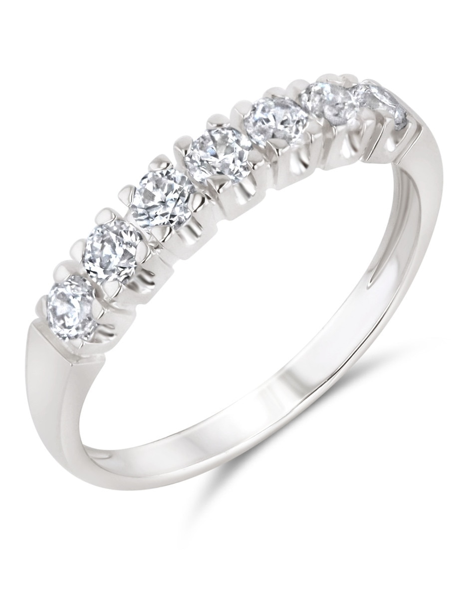 Churumbela de oro blanco 14 K Joyerías Bizarro zirconia 2