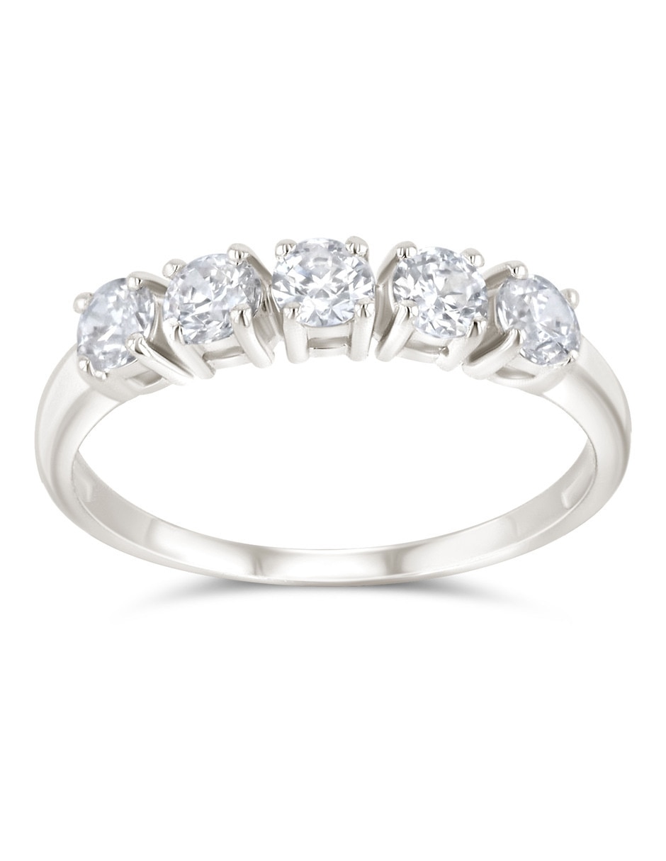 Churumbela de oro blanco 14 K Joyerías Bizarro zirconia