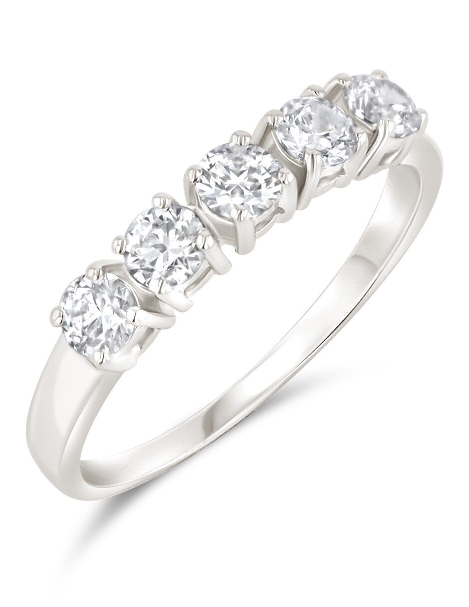 Churumbela de oro blanco 14 K Joyerías Bizarro zirconia