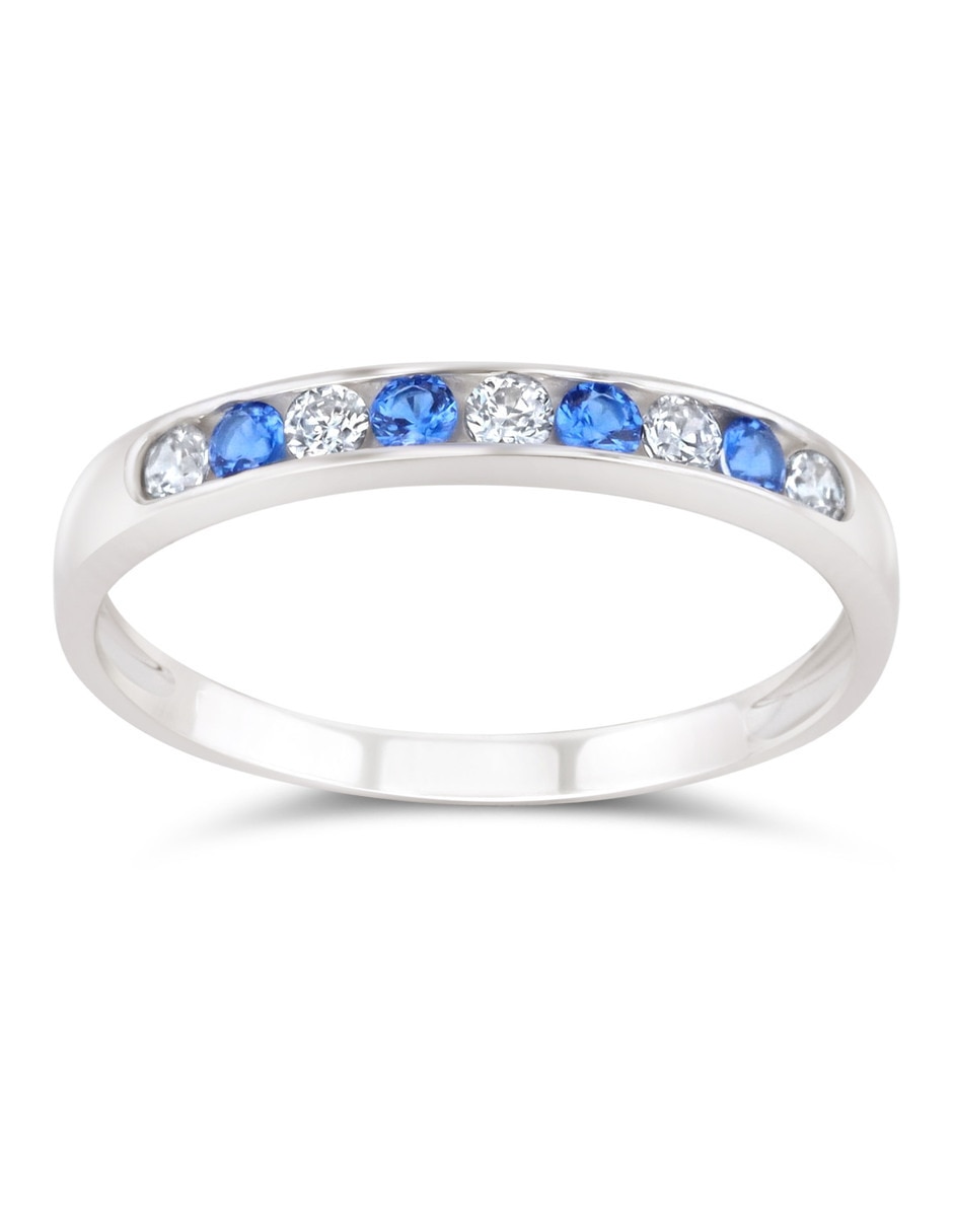Churumbela de oro blanco 14 K Joyerías Bizarro zirconia