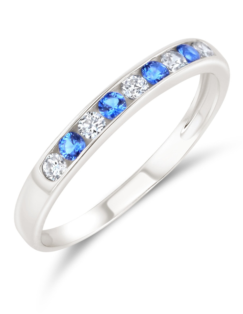 Churumbela de oro blanco 14 K Joyerías Bizarro zirconia 2