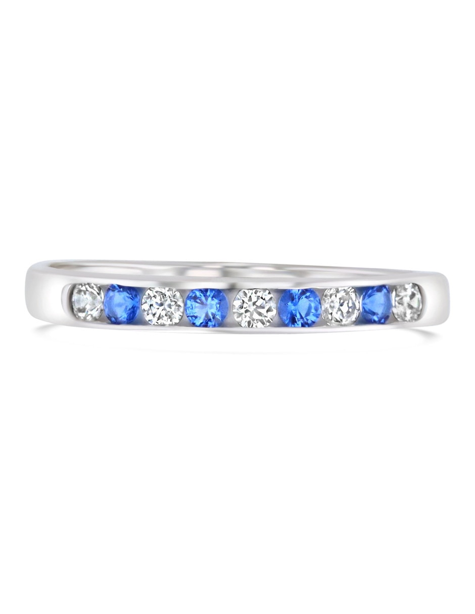 Churumbela de oro blanco 14 K Joyerías Bizarro zirconia 4
