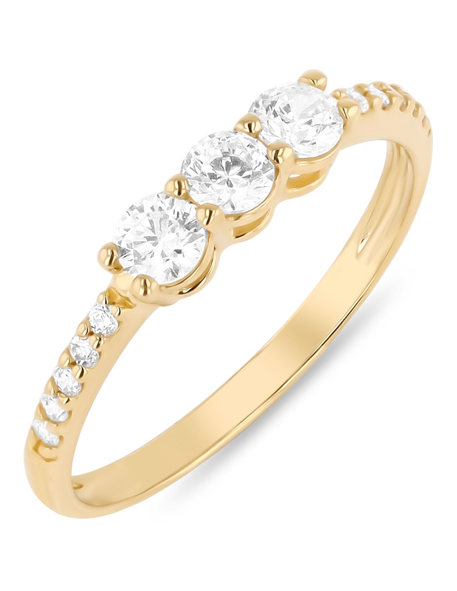 Churumbela de oro amarillo 14 K Joyerías Bizarro zirconia 2