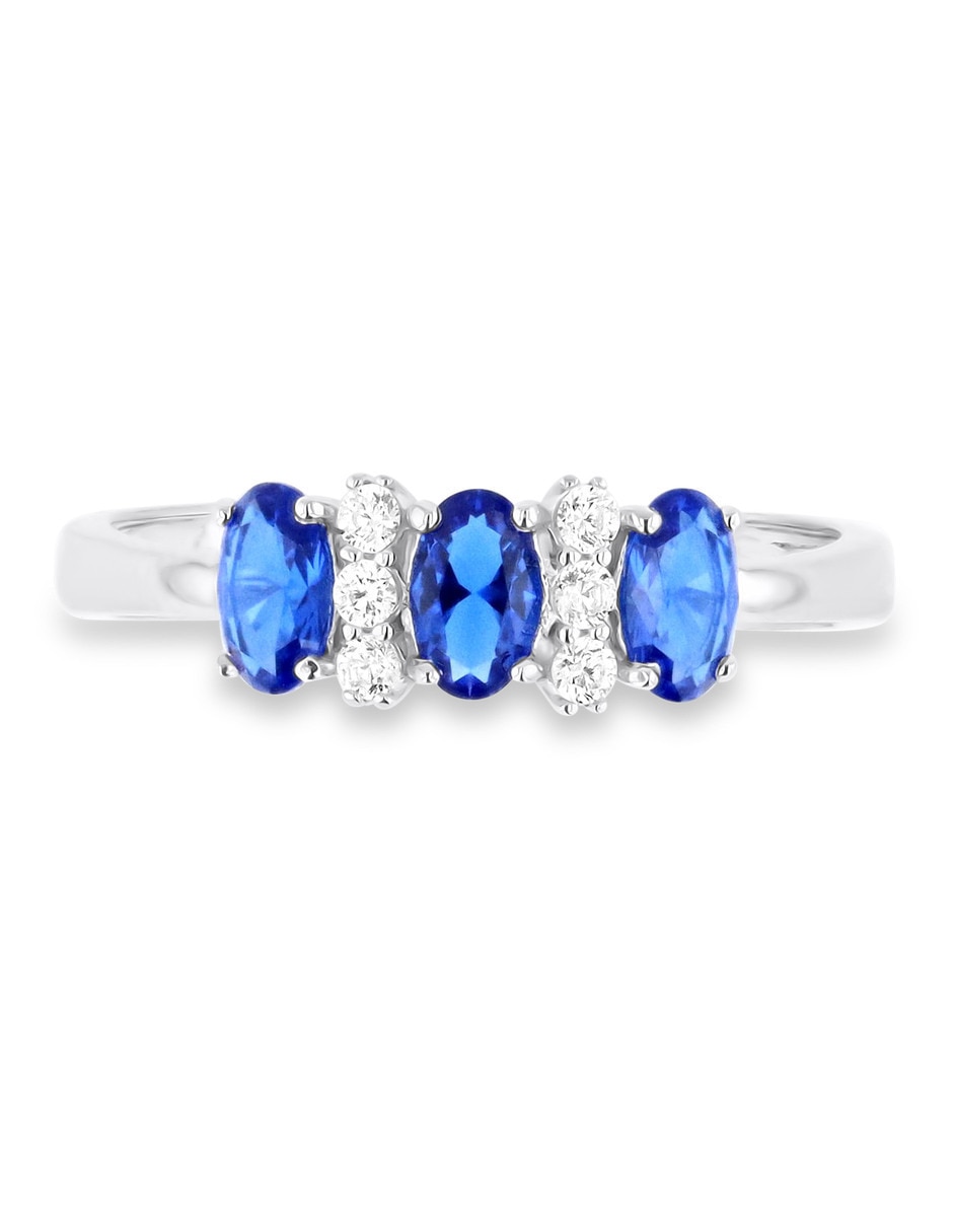 Churumbela de oro blanco 14 K Joyerías Bizarro zirconia 5