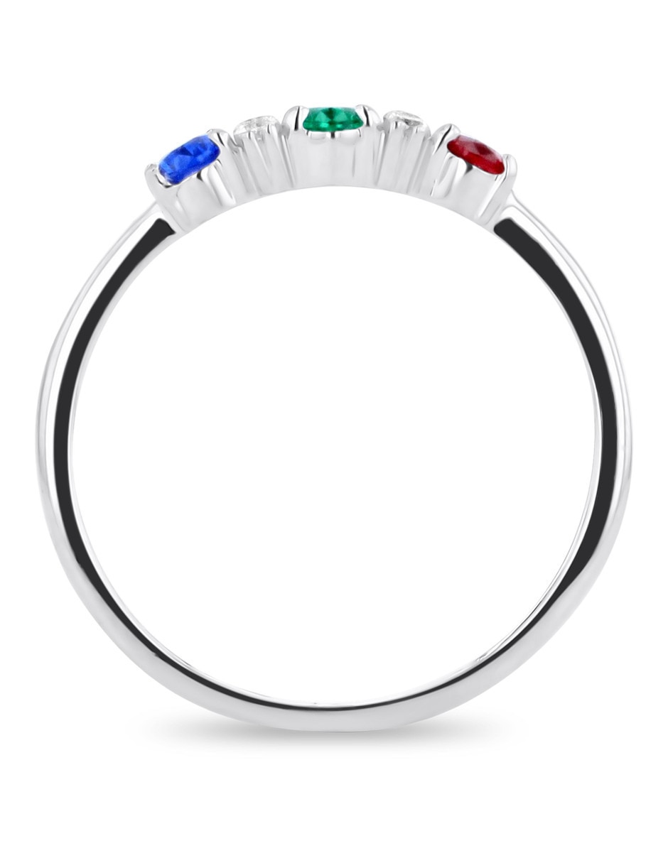 Churumbela de oro blanco 14 K zirconia 3