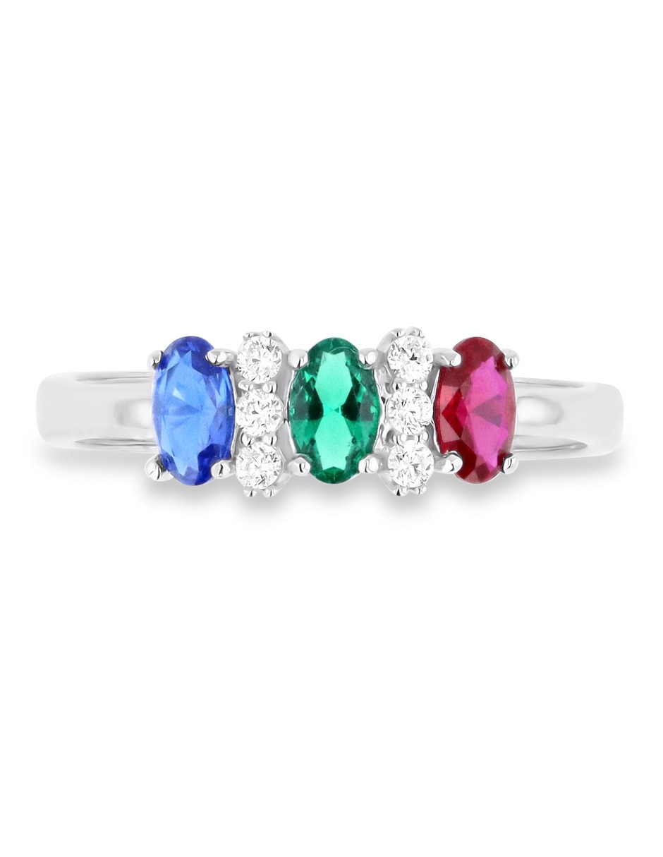 Churumbela de oro blanco 14 K zirconia 5