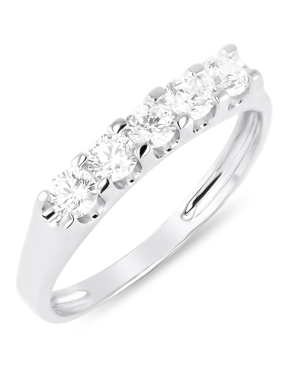 Churumbela de oro blanco 14 K Joyerías Bizarro zirconia 2