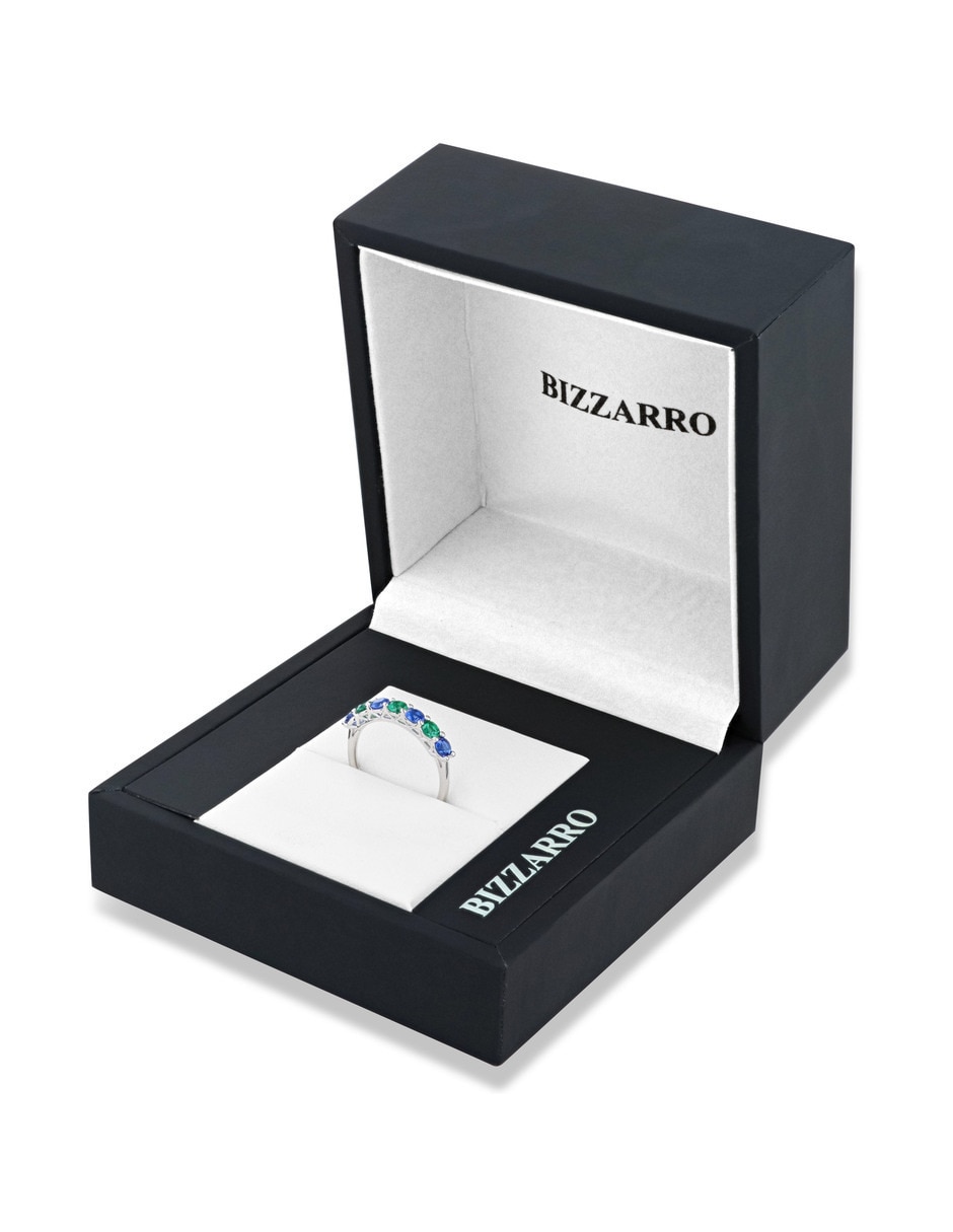 Churumbela de oro blanco 14 K Joyerías Bizarro zirconia 4