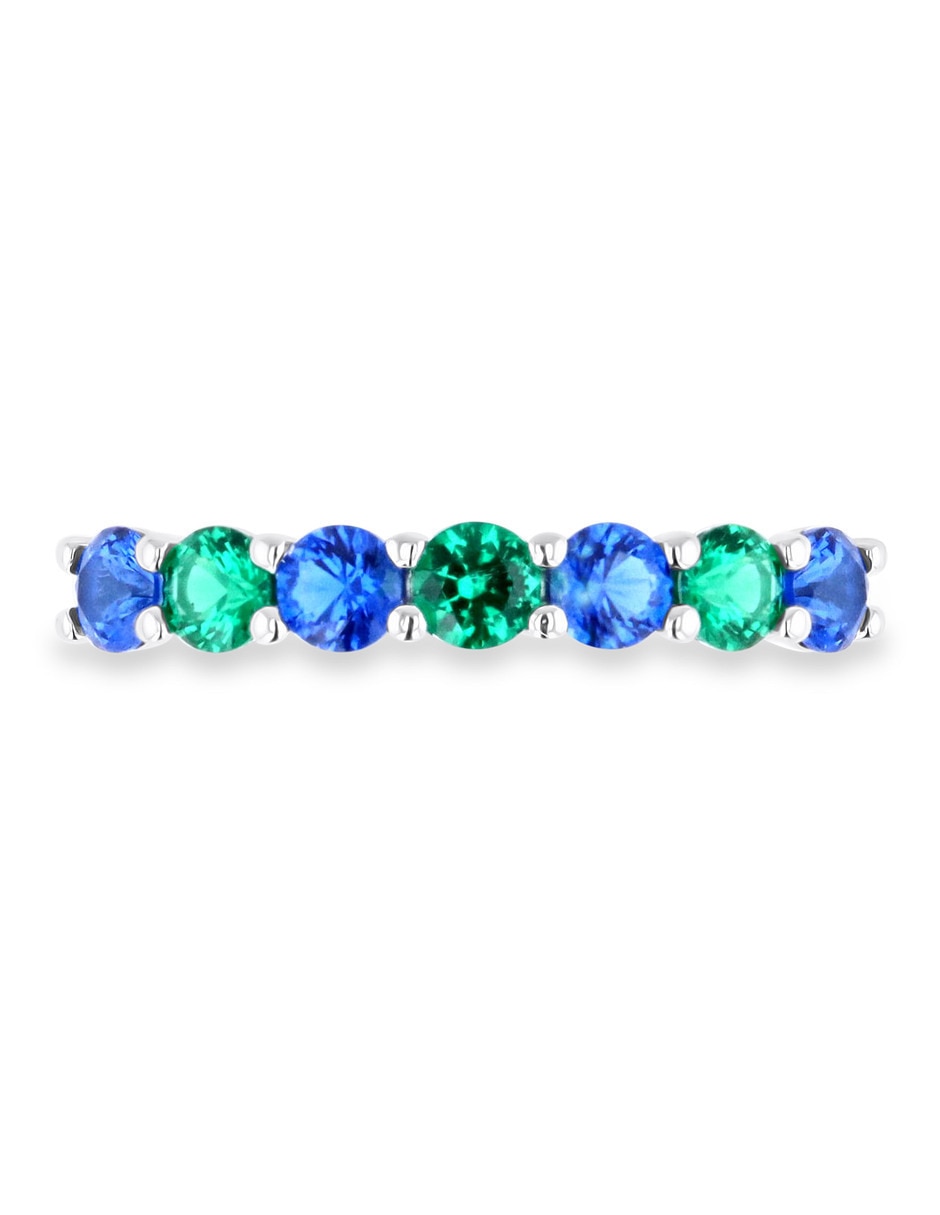 Churumbela de oro blanco 14 K Joyerías Bizarro zirconia 5